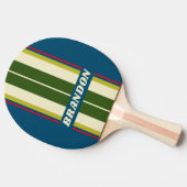 Retro Rugby Board Stripes met naam Tafeltennisbatje (Zijkant)