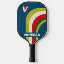 Retro Rugby Boog met Naam & Initiaal Pickleball Paddle