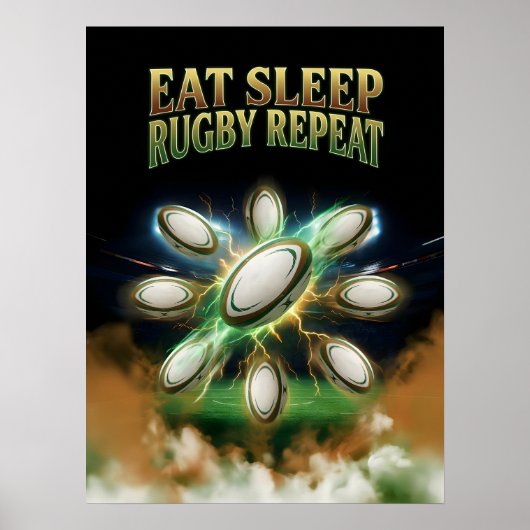 Retro Rugby Bootleg Design Poster (Voorkant)