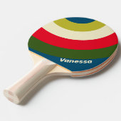 Retro Rugby Circle Stripe with Name Tafeltennisbatje (Voorkant Gekanteld)