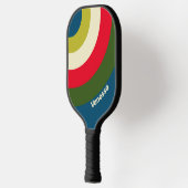 Retro Rugby Cirkel Streep met Naam Pickleball Paddle (Links)
