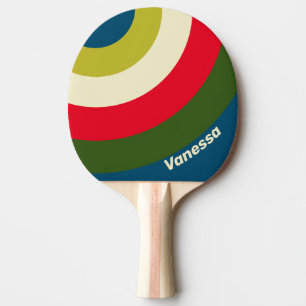 Retro Rugby Cirkel Streep met Naam Tafeltennisbatje
