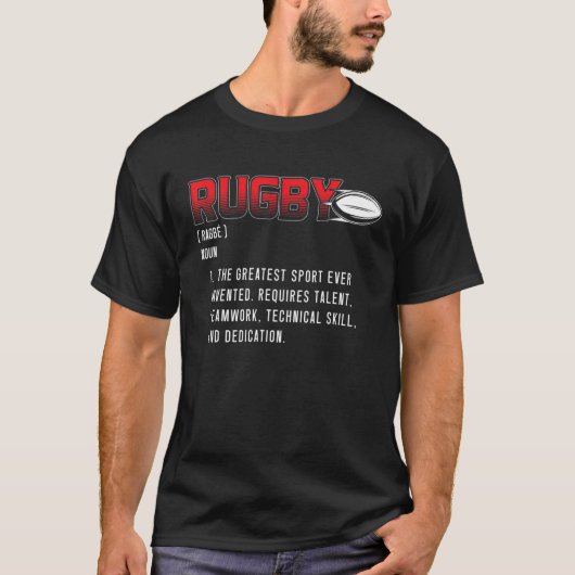 Retro Rugby Definition | Rugby Player | Rugby T-shirt (Voorkant)