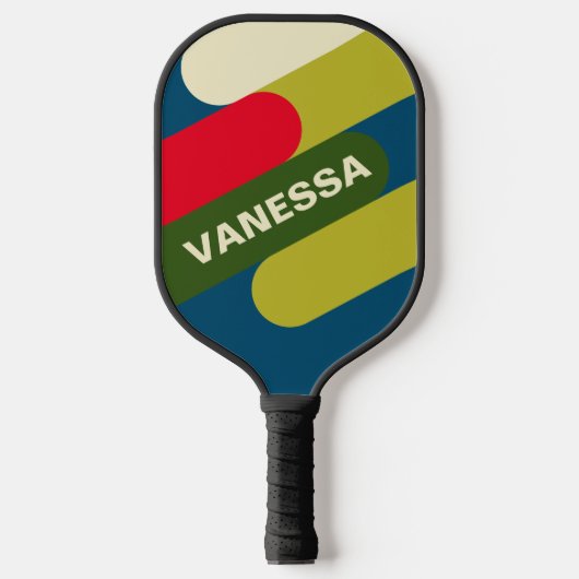 Retro Rugby Fusie met Naam Pickleball Paddle (Voorkant)