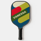 Retro Rugby Fusie met Naam Pickleball Paddle (Achterkant)