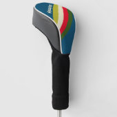 Retro Rugby Gestreept met Naam Golfheadcover (Schuin)