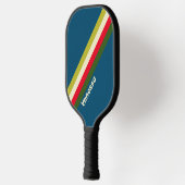Retro rugby gestreept met naam pickleball paddle (Links)