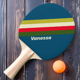 Retro Rugby Gestreept met Naam Tafeltennisbatje