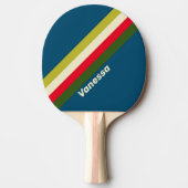 Retro rugby gestreept met naam tafeltennisbatje (Voorkant)