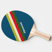 Retro rugby gestreept met naam tafeltennisbatje (Zijkant)