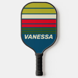 Retro Rugby Horizon Strepen met Naam Pickleball Paddle
