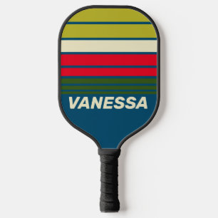 Retro Rugby Horizon Strepen met Naam Pickleball Paddle