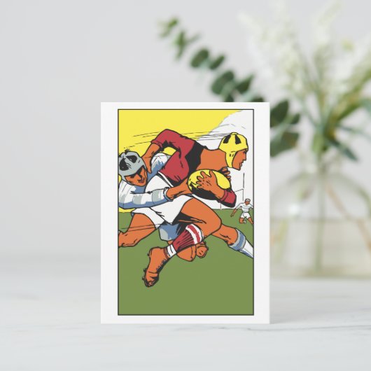 Retro rugby-kampioen briefkaart (Staand voorkant)