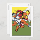 Retro rugby-kampioen briefkaart (Voorkant / Achterkant)