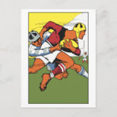 Retro rugby-kampioen briefkaart (Voorkant)