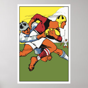 Retro rugby-kampioen poster