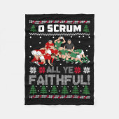 Retro Rugby O Scrum All Ye Faithful Ugly Merry Chr Fleece Deken (Voorkant)