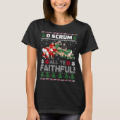 Retro Rugby O Scrum All Ye Faithful Ugly Merry Chr T-shirt (Voorkant)