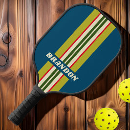 Retro Rugby Rally Strepen met Naam Pickleball Paddle
