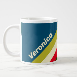 Retro Rugby Strepen met Naam Grote Koffiekop