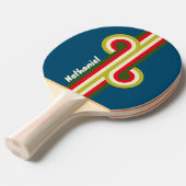 Retro Rugby Stripe Loop with Name Tafeltennisbatje (Voorkant Gekanteld)
