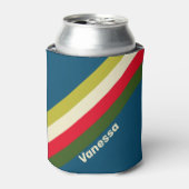 Retro Rugby Stripes with Name Blikjeskoeler (Blikje Voorkant)