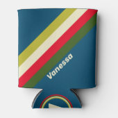 Retro Rugby Stripes with Name Blikjeskoeler (Voorkant)