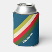 Retro Rugby Stripes with Name Blikjeskoeler (Blikje Achterkant)