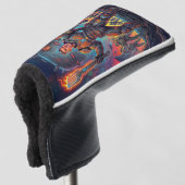 Retro ruimte alien grillen Sci Fi Pop Art strip Golfheadcover (3/4 voorkant)
