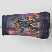 Retro ruimte alien grillen Sci Fi Pop Art strip Golfheadcover (Voorkant)