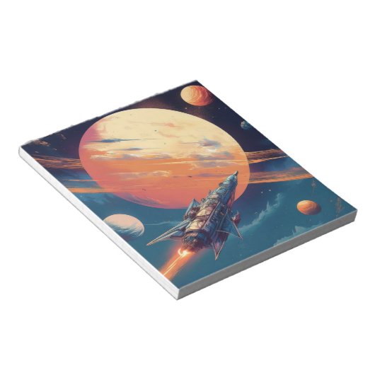 retro-ruimte-exploratie-Poster Notitieblok (Schuin)