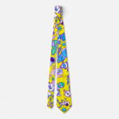 Retro ruimte patroon B Geel BG Stropdas (Achterkant)
