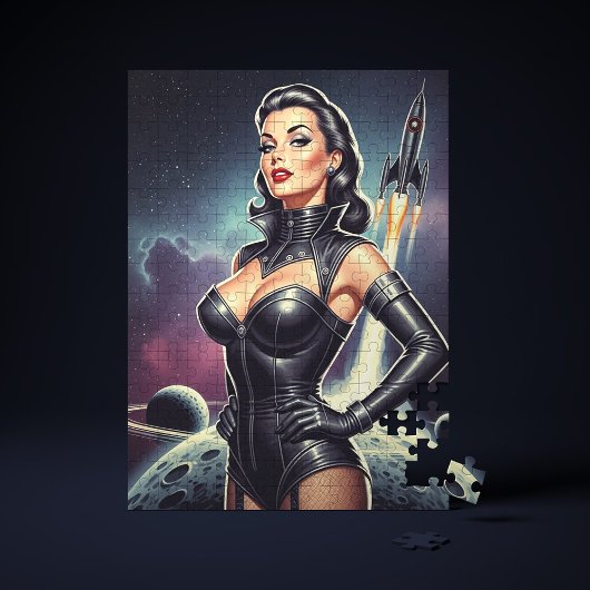 Retro ruimte pin-up legpuzzel