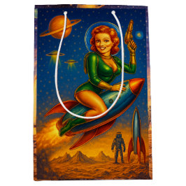 Retro Ruimte Pin-Up Sci-Fi Meisjes Medium Cadeauzakje