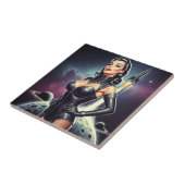 Retro ruimte pin-up tegeltje (Zijkant)