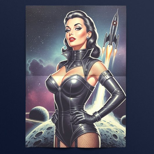 Retro ruimte pin-up tissuepapier