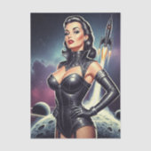 Retro ruimte pin-up tissuepapier (Voorkant)