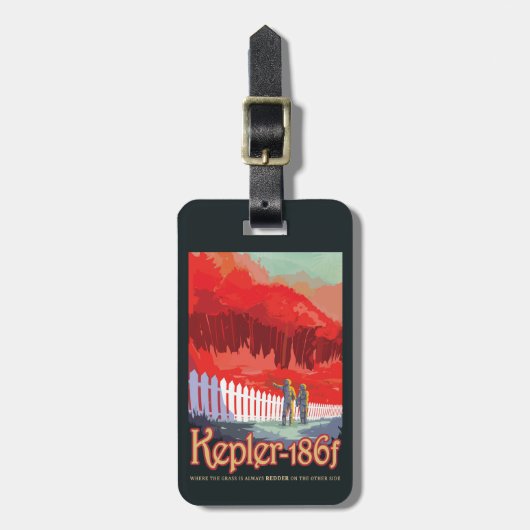 Retro ruimte Poster van Kepler-186f. Bagagelabel (Voorkant verticaal)