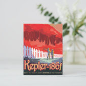 Retro ruimte Poster van Kepler-186f. Briefkaart (Staand voorkant)