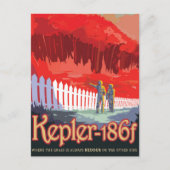 Retro ruimte Poster van Kepler-186f. Briefkaart (Voorkant)