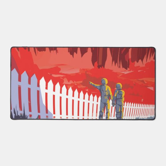 Retro ruimte Poster van Kepler-186f. Bureaumat (Voorkant)