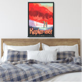 Retro ruimte Poster van Kepler-186f. Canvas Afdruk (Insitu (Slaapkamer))
