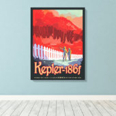 Retro ruimte Poster van Kepler-186f. Canvas Afdruk (Insitu (Houten vloer))