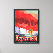 Retro ruimte Poster van Kepler-186f. Canvas Afdruk (Voorkant)