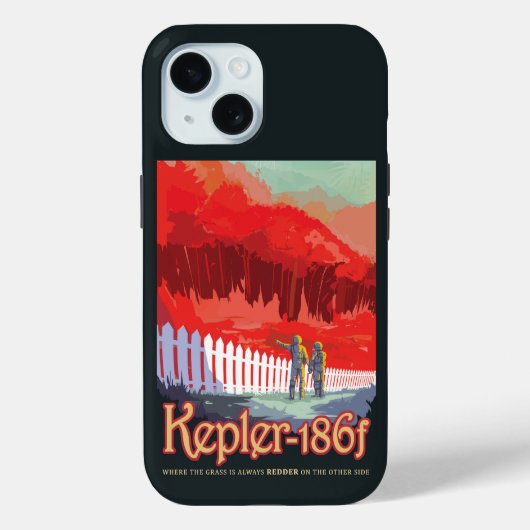 Retro ruimte Poster van Kepler-186f. Case-Mate iPhone Case (Achterkant)