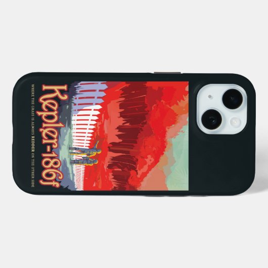 Retro ruimte Poster van Kepler-186f. Case-Mate iPhone Case (Achterkant (horizontaal))