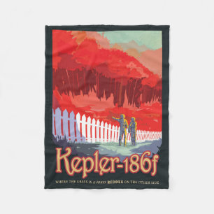 Retro ruimte Poster van Kepler-186f. Fleece Deken