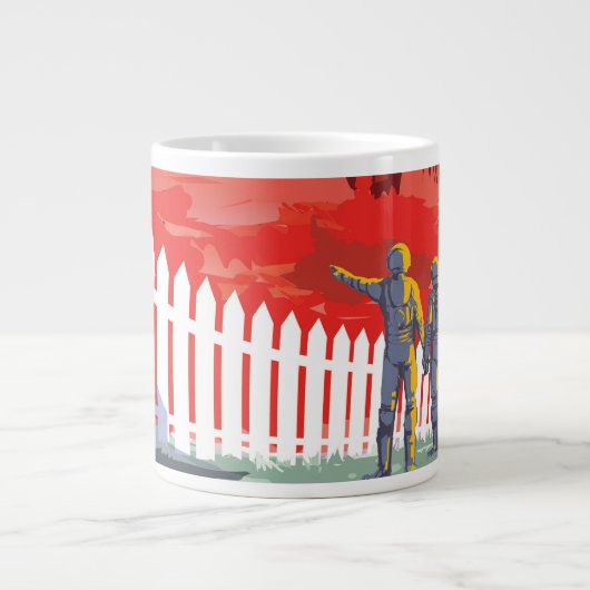 Retro ruimte Poster van Kepler-186f. Grote Koffiekop (Voorkant)