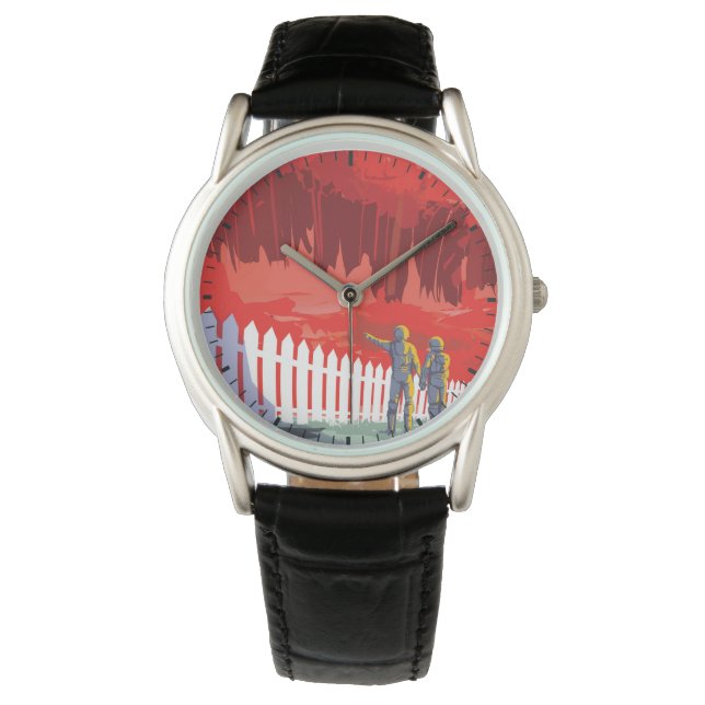 Retro ruimte Poster van Kepler-186f. Horloge (Voorkant)