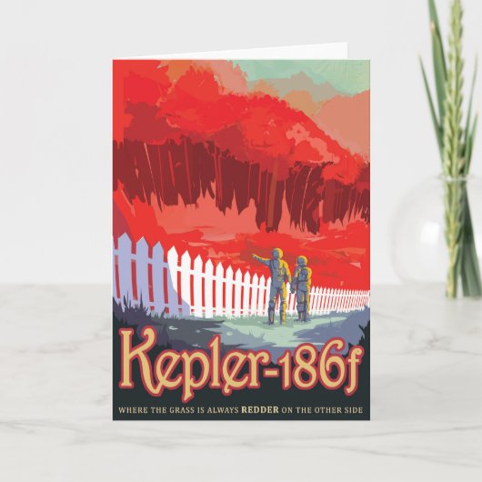 Retro ruimte Poster van Kepler-186f. Kaart (Voorkant)